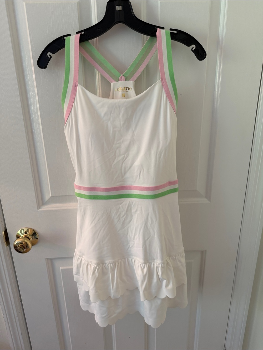 Lilly Pulitzer White Mini Dress with Pink & Green Trim